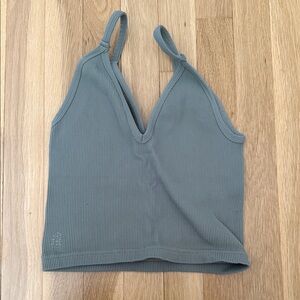 FP Movement by Free People Gray Ribbed Crop Top